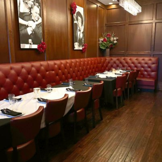 Giancarlo's Sicilian Steakhouse featuring Superior Seating Red Leather Booths
